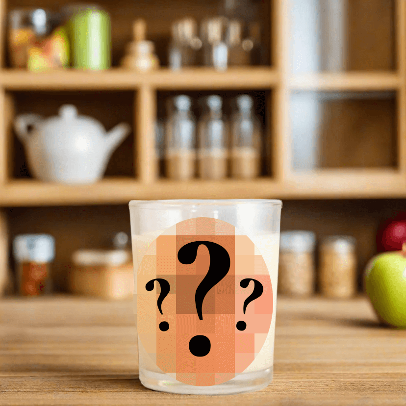 Photo of the Mystery Mini Candle in a kitchen setting.