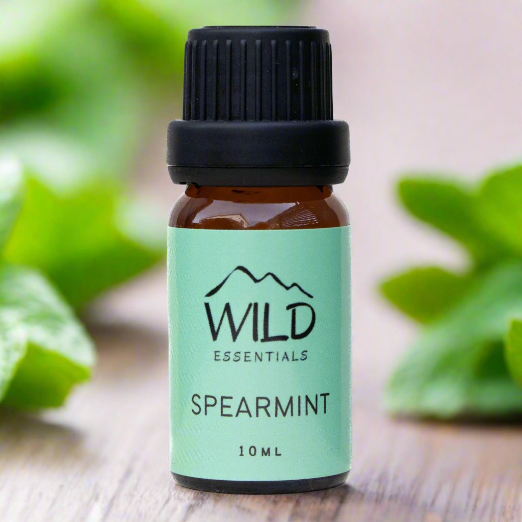 Photo of a 10ml bottle of Spearmint Essential Oil from Wild Essentials
