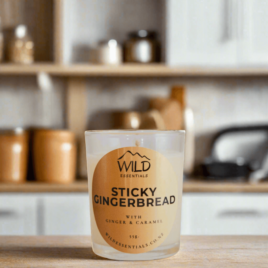 Photo of the Sticky Gingerbread Mini Candle from Wild Essentials with Ginger & Caramel