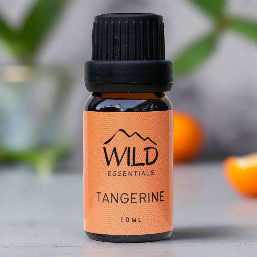 Photo of a 10ml bottle of Tangerine Essential Oil from Wild Essentials