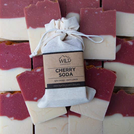 Photo of the Cherry Soda Bar Soap handcrafted by Wild Essentials