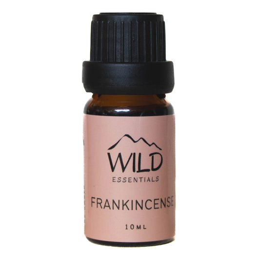 Photo of a 10ml bottle of Frankincense Essential Oil from Wild Essentials