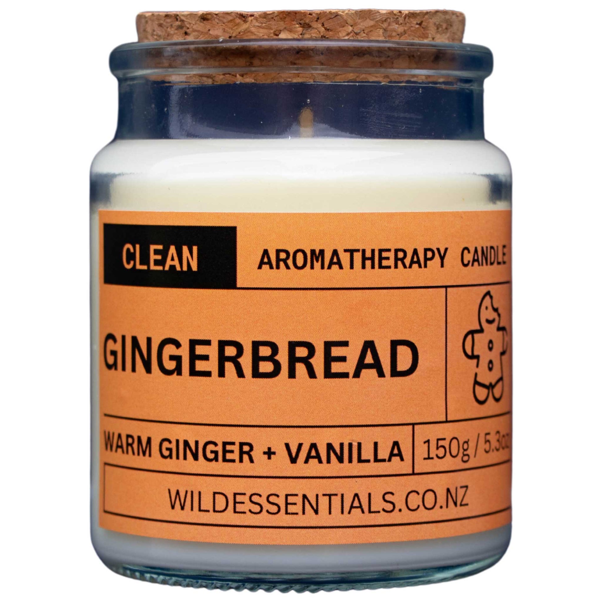 Photograph of the Gingerbread Aromatherapy Candle by Wild Essentials with scents of warm Ginger and Vanilla.