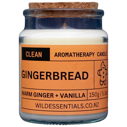 Photograph of the Gingerbread Aromatherapy Candle by Wild Essentials with scents of warm Ginger and Vanilla.