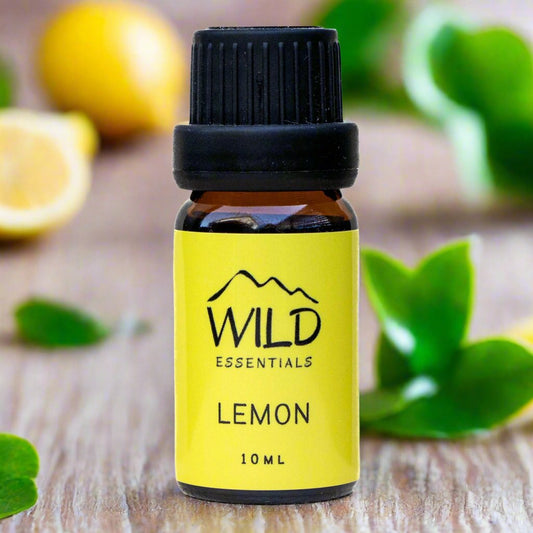 Photo of a 10ml bottle of Lemon Essential Oil from Wild Essentials