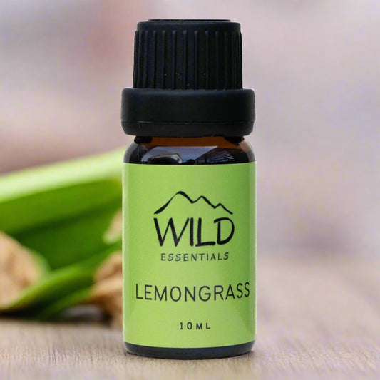 Photo of a 10ml bottle of Lemongrass Essential Oil from Wild Essentials