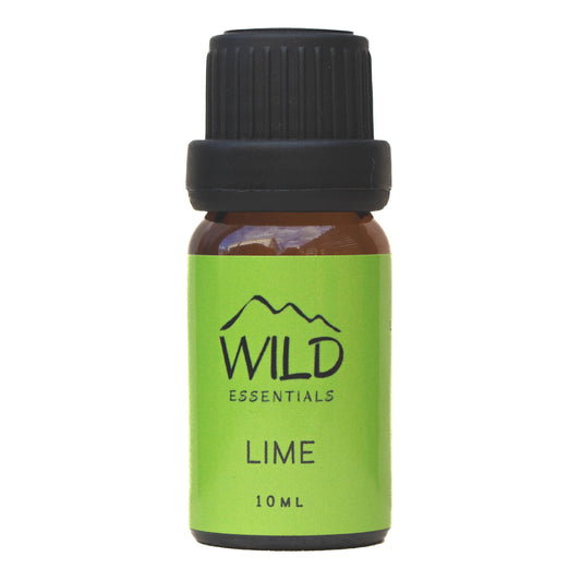 Photo of a 10ml bottle of Lime Essential Oil from Wild Essentials