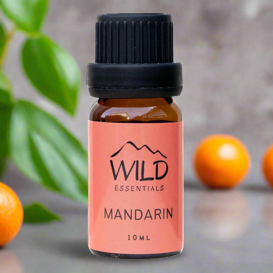 Photo of a 10ml bottle of Mandarin Essential Oil from Wild Essentials