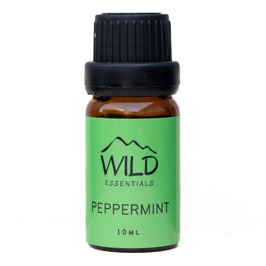 Photo of a 10ml bottle of Peppermint Essential Oil from Wild Essentials