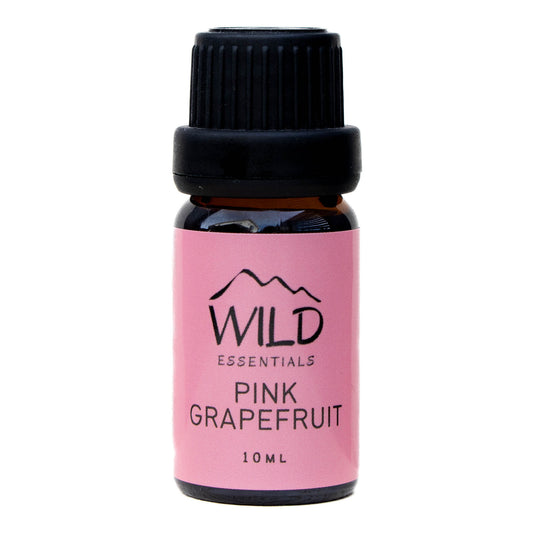 Photo of a 10ml bottle of Pink Grapefruit Essential Oil from Wild Essentials