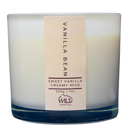 Photo of the Vanilla Bean Luxury Candle from Wild Essentials. 
