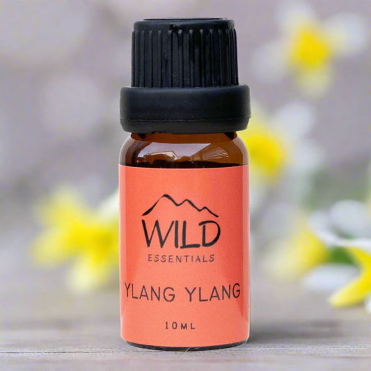 Photo of a 10ml bottle of Ylang Ylang Essential Oil from Wild Essentials