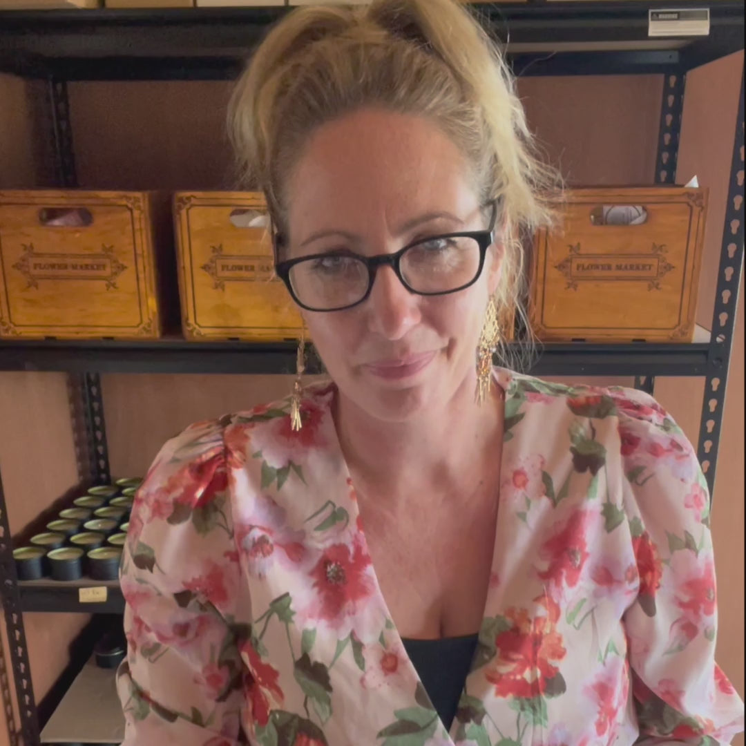 Video of Jamie from Wild Essentials talking about their handcrafted Wilderness Luxury Candle.